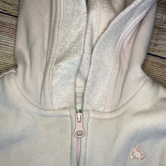Baby Gap pale pink bear hoodie - Picture 3 of 5